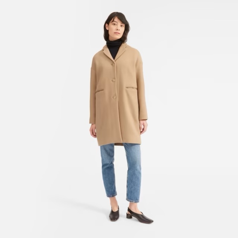 Everlane Cocoon Coat in Camel Sz 00